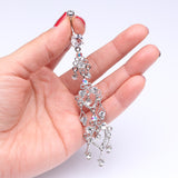 Detail View 3 of Majestic Chandelier Belly Ring-Clear Gem