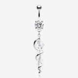 Swirly Sparkle Spiral Chandelier Belly Button Ring