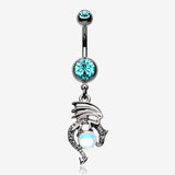 Hematite Dragon Legend Iridescent Revo Orb Belly Button Ring