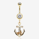 Golden Classic Anchor Belly Ring
