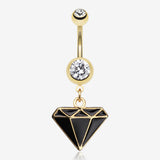 Golden Diamond Cut Belly Ring