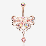 Rose Gold Butterfly Glorieux Belly Button Ring