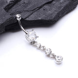 Detail View 2 of Gems Galore Belly Button Ring-Clear Gem