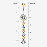 Detail View 1 of Golden Gems Galore Belly Button Ring-Clear Gem