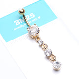 Detail View 4 of Golden Gems Galore Belly Button Ring-Clear Gem