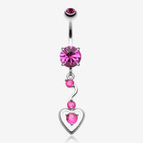 Dainty Dangled Heart Belly Button Ring