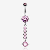 Classy Multi Gem Belly Button Ring