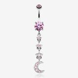 Stars' Journey to the Moon Belly Button Ring-Pink