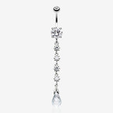 Opulent Crystalline Droplets Belly Button Ring