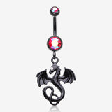 Blackline Jeweled Eye Dragon Belly Ring