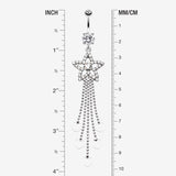 Detail View 1 of Enchanting Shooting Star Belly Button Ring-Clear Gem