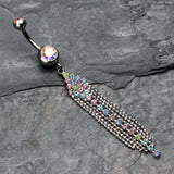 Detail View 2 of Sparkle Showers Belly Button Ring-Rainbow