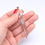 Detail View 3 of Rose Gold Sparkle Showers Belly Button Ring-Clear Gem