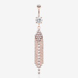 Rose Gold Sparkle Showers Belly Button Ring
