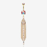 Golden Sparkle Showers Belly Button Ring