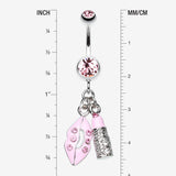 Detail View 1 of Glamourous Lip and Lipstick Belly Ring-Light Pink