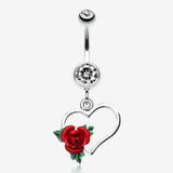 Heart Rose Belly Ring