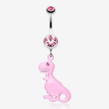 Vibrant Dinosaur Belly Ring
