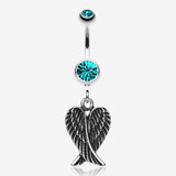 Angel Wing Heart Belly Ring