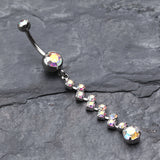 Detail View 2 of Journey Tier Sparkle Belly Ring-Aurora Borealis