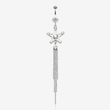 Bright Points Star Belly Button Ring-Clear Gem