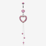 Classy Heart Cascading Belly Button Ring