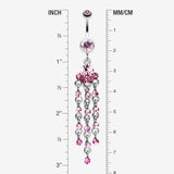 Detail View 1 of Shimmering Chandelier Belly Ring-Light Pink
