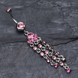 Detail View 2 of Shimmering Chandelier Belly Ring-Light Pink