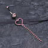 Detail View 2 of Luxuriant Heart Belly Button Ring-Light Pink