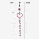 Detail View 1 of Luxuriant Heart Belly Button Ring-Light Pink