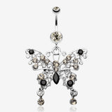Fancy Gem Butterfly Belly Button Ring