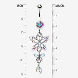 Detail View 1 of Glam Butterfly Fall Fancy Belly Ring-Aurora Borealis