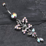 Detail View 2 of Glam Butterfly Fall Fancy Belly Ring-Aurora Borealis