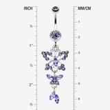 Detail View 1 of Glam Butterfly Fall Fancy Belly Ring-Tanzanite