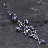 Detail View 2 of Glam Butterfly Fall Fancy Belly Ring-Tanzanite