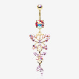 Golden Glam Butterfly Fall Fancy Belly Button Ring