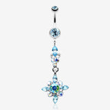 Dangling Shine Drops Belly Button Ring