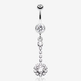 Dangling Gem Drop Belly Button Ring