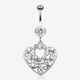 Sparkling Precious Heart Belly Button Ring