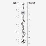 Detail View 1 of Crystal Journey Swirl Belly Ring-Clear Gem