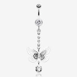 Sparkle Flutter Butterfly Belly Button Ring