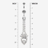Detail View 1 of Marquise Chandelier Belly Ring-Clear Gem