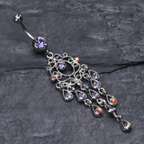 Detail View 2 of Classic Chandelier Sparkle Belly Ring-Tanzanite
