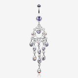 Classic Chandelier Sparkle Belly Ring-Tanzanite