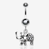 Elephant Walk Dangle Belly Button Ring