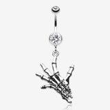 Hand of Death Skeleton Belly Button Ring