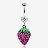 Glitter Sparkle Strawberry Belly Button Ring