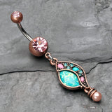 Detail View 2 of Vintage Boho Opal Sparkle Journey Belly Button Ring-Copper/Pink/Teal