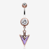Vintage Boho Stone Spear Belly Button Ring