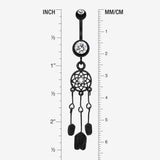 Detail View 1 of Blackline Dreamcatcher Belly Button Ring-Black